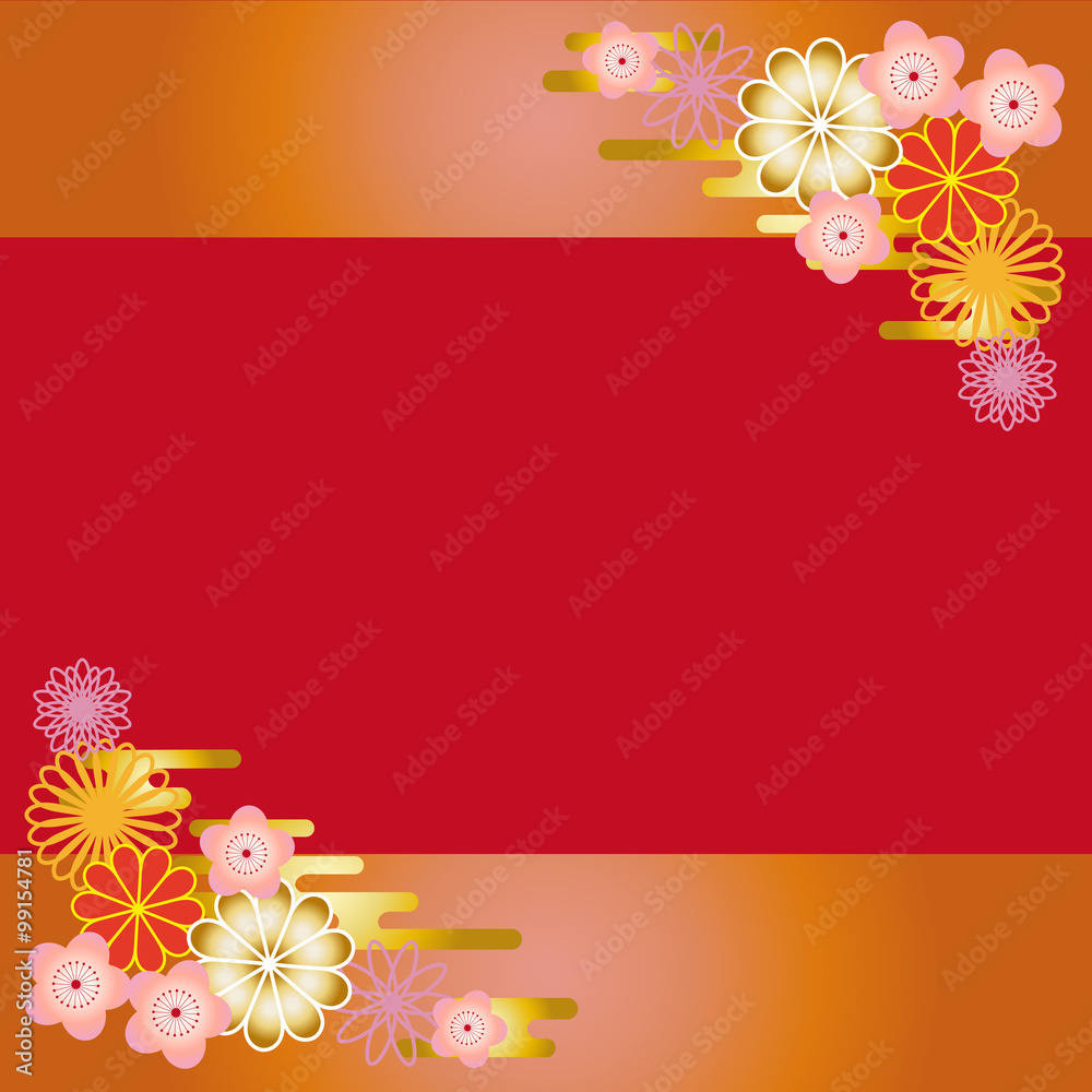 Obraz premium 背景 和風 花