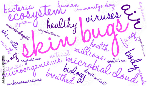 Skin Bugs word cloud on a white background. 