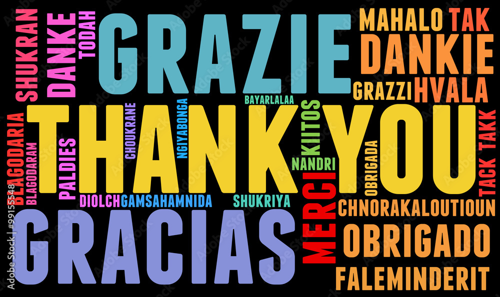 Obraz premium International Thank You Word Cloud