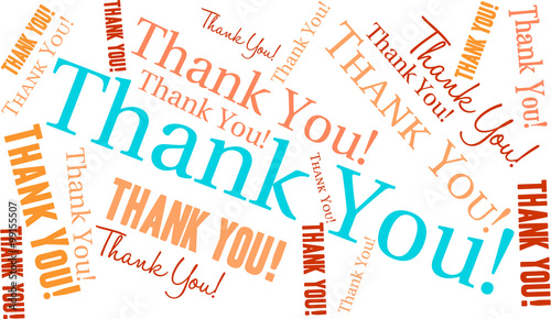Thank You Word Cloud on a white background. 