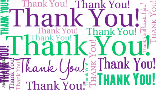 Thank You Word Cloud on a white background. 