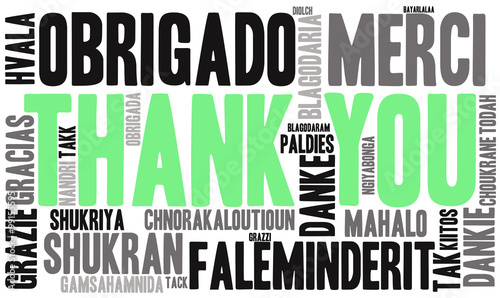 Cuadro en lienzo International Thank You word cloud