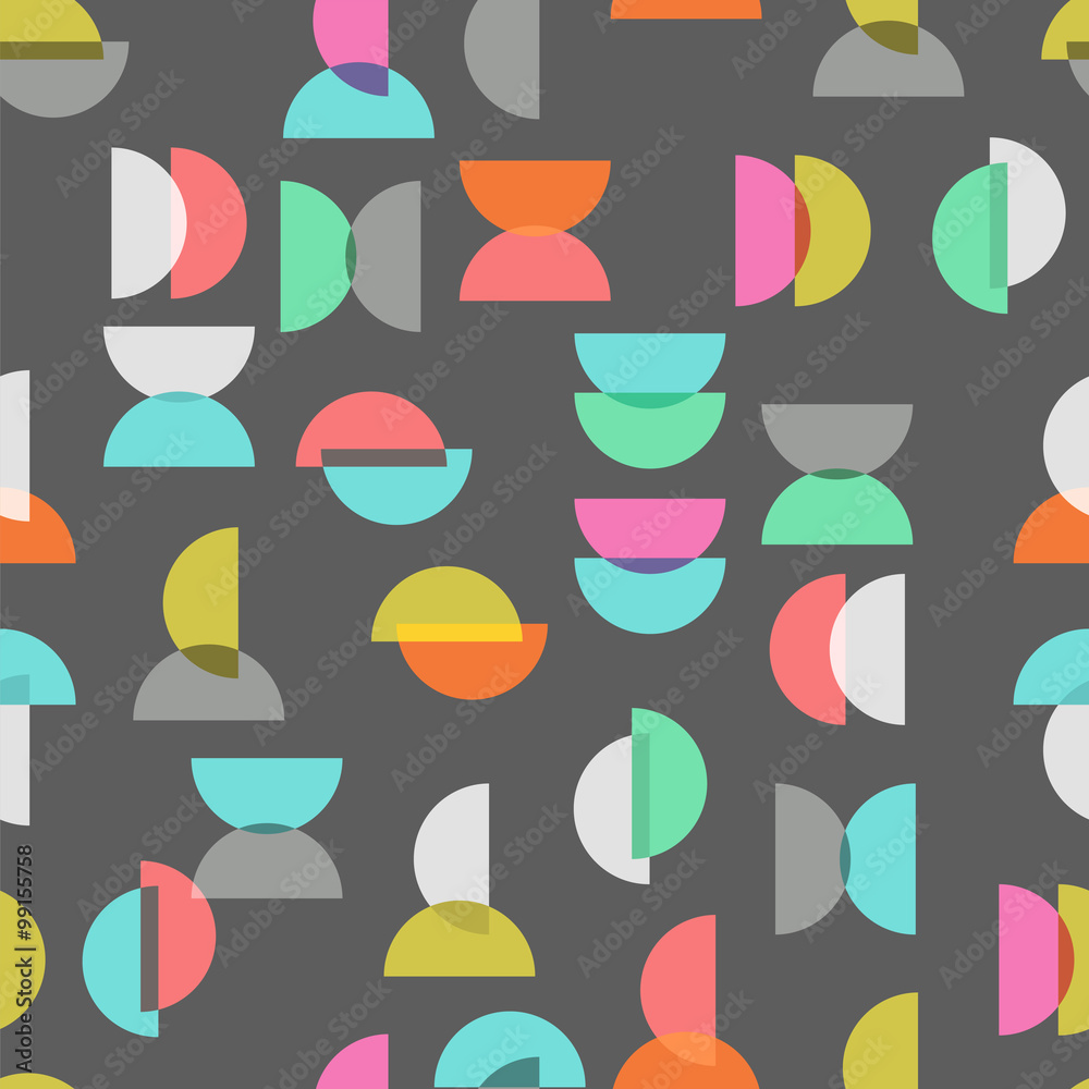 colored semicircle seamless pattern