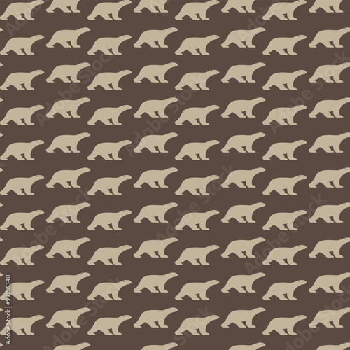 Vector seamless pattern with bear on blue background. wallpaper