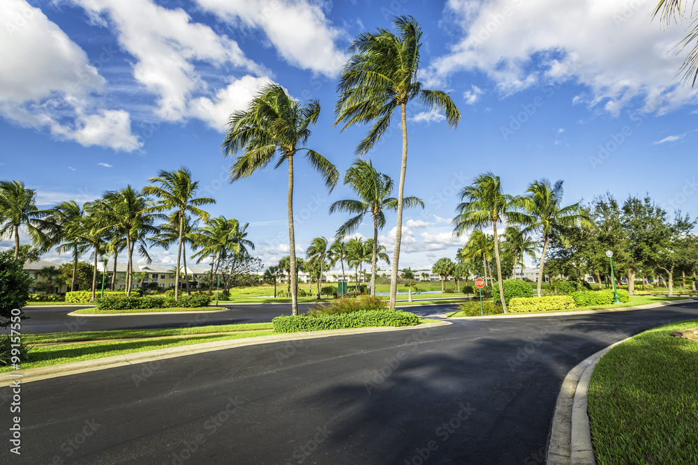 Gated community condominiums in tropics Gated community condominiums in tropics