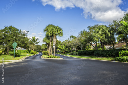 Gated community road in South Florida