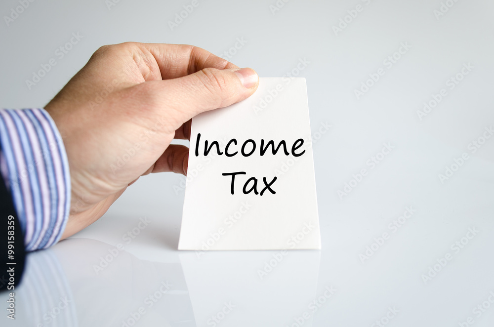 Income tax text concept