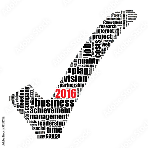 2016 goals word cloud concept