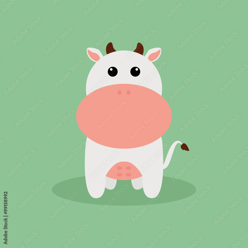 Fototapeta premium Cute Cartoon Cow