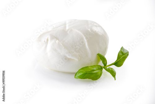 Mozzarella isolated on white background 