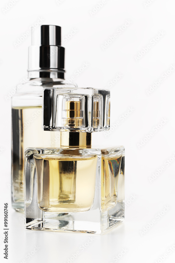 Perfume bottles on white Perfume bottles on white