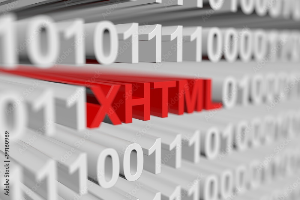 XHTML binary code with blurred background