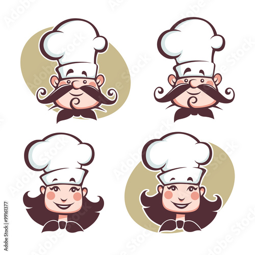 man and woman happy chef