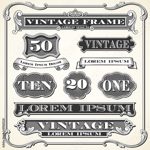 Vintage Labels, Frames and Ornaments 