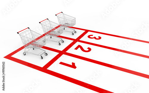 3d shopping cart sale race concept