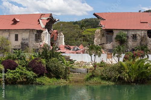 Collapsed church in Bohol. Philippines.