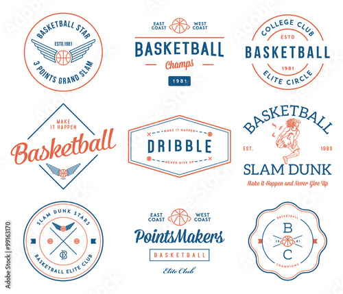 basketball badges colored