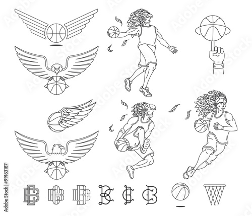 basketball bundle black on white