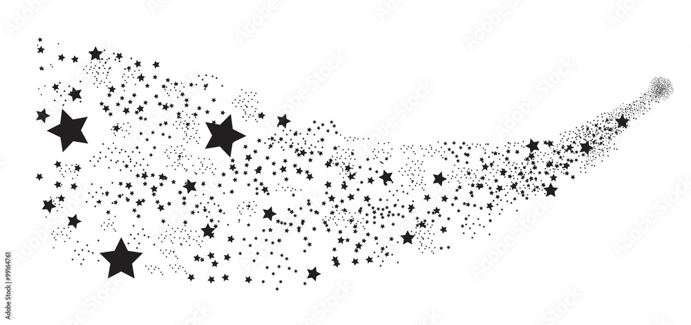 Fototapeta premium Comet Star on White Background. Vector Illustration.
