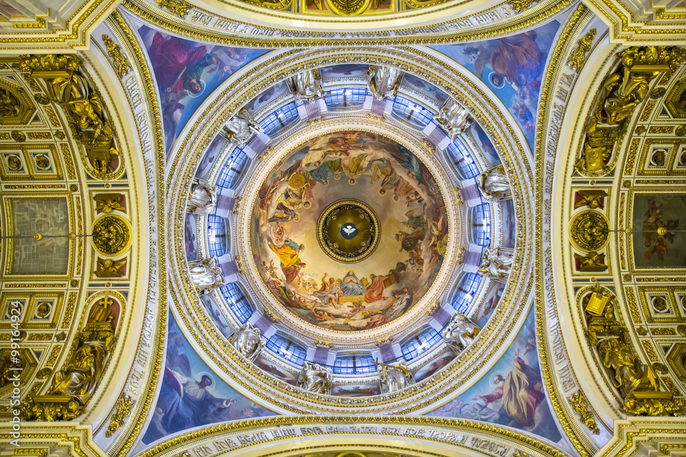 Ceiling in the St. Isaac's Cathedral, St Petersburg, Russia