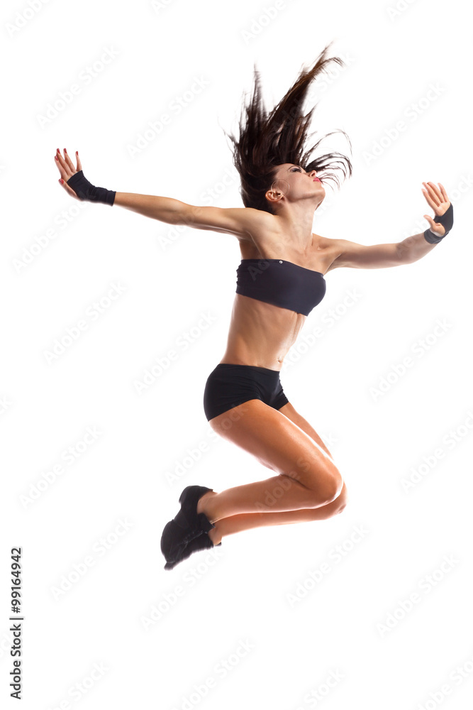 Stylish and young modern style dancer is posing Stylish and young modern style dancer is posing