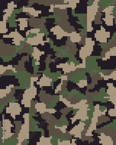 Seamless pattern of digital camouflage, vector