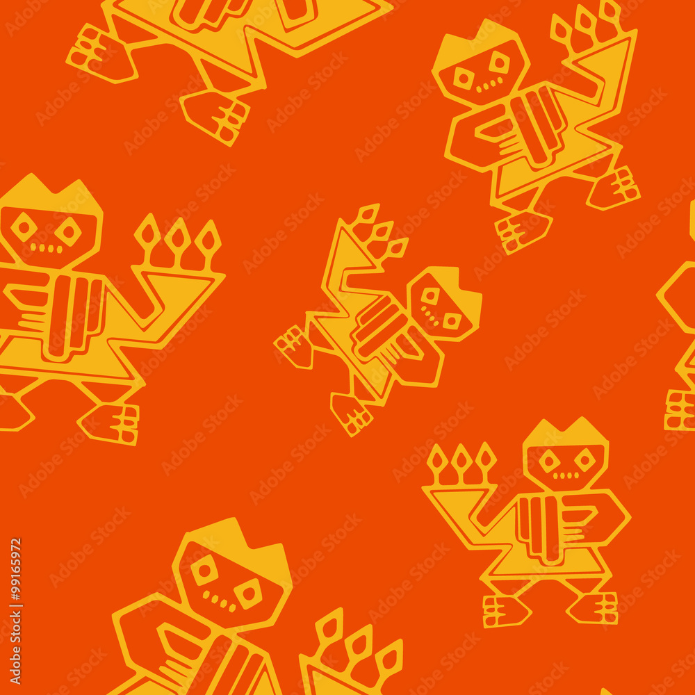 Seamless pattern with Peruvian Indians art and ethnic ornaments for your design