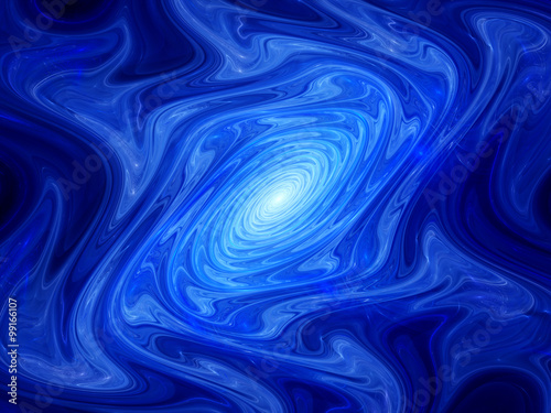 Blue glowing gnarl fractal object