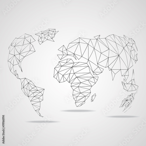 Abstract globe earth in polygonal style. Vector illustration. Eps 10