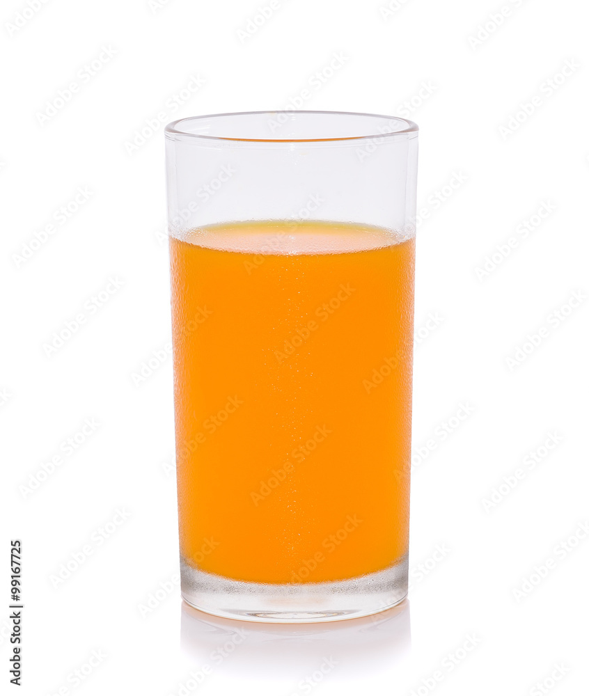 Orange juice and slices of orange isolated on white Orange juice and slices of orange isolated on white