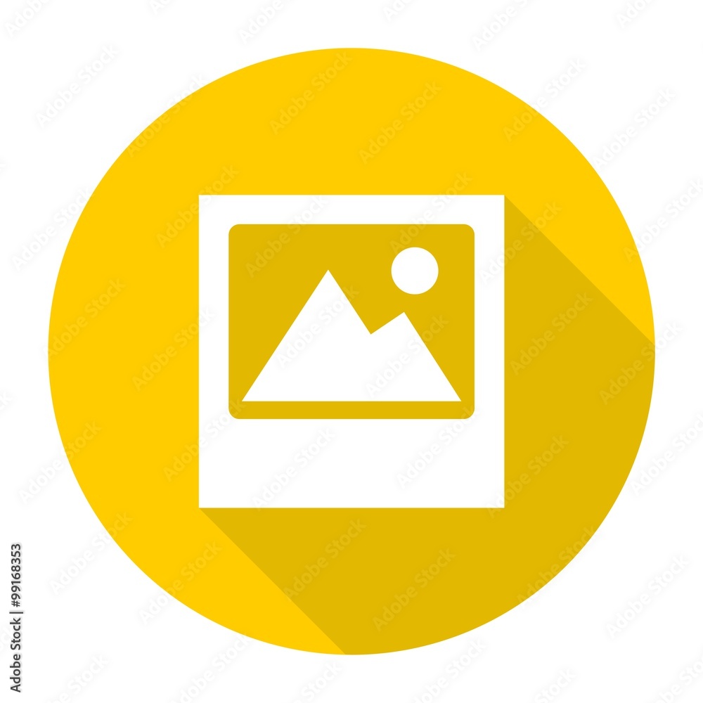 Photograph icon with long shadow Photograph icon with long shadow