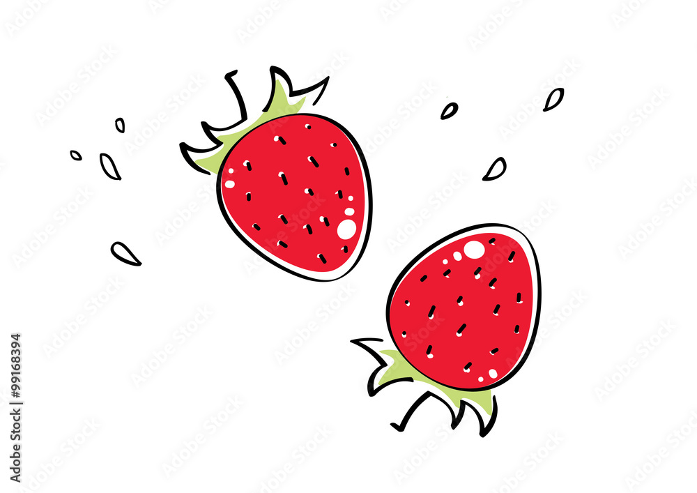 Cute Strawberry Drawing - Drawing Skill