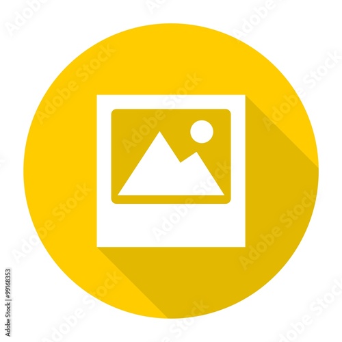 Photograph icon with long shadow