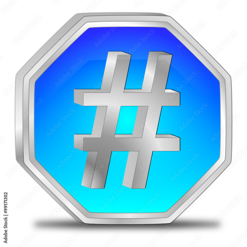 Obraz premium Hashtag Button