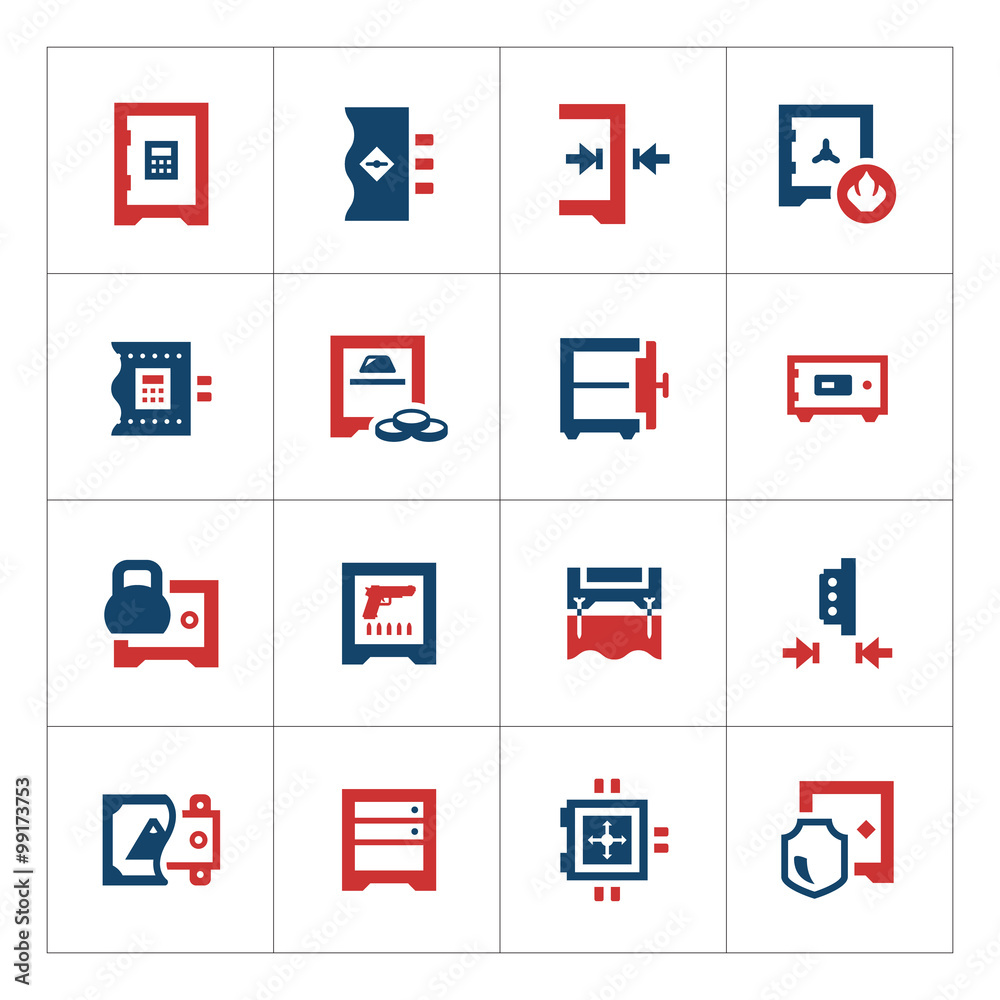 Set color icons of safe Set color icons of safe