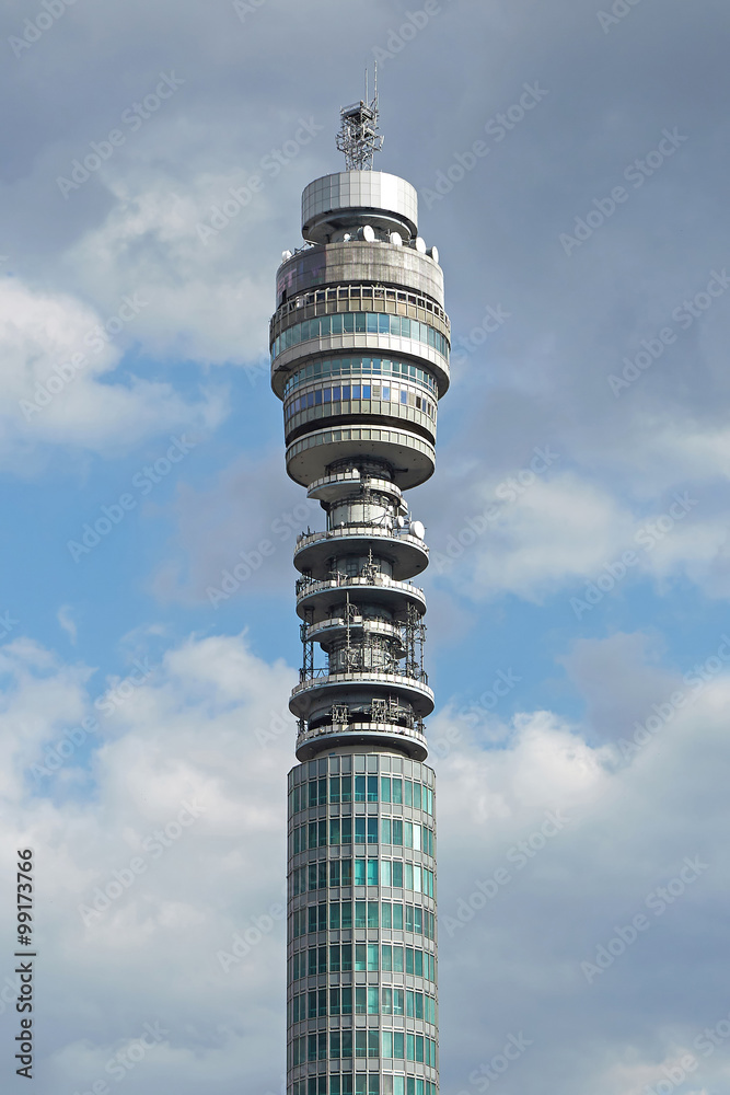 London, England, July 2015 - BT Tower located in Fitzrovia, London
