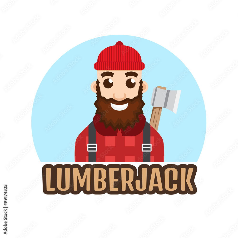 Lumberjack or Woodcutter logo. Lumberjack or Woodcutter logo.