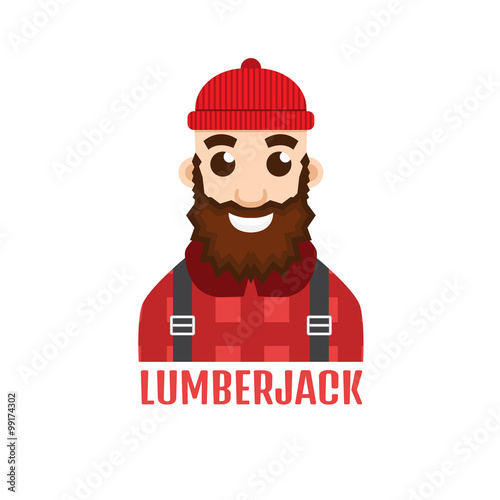 Lumberjack or Woodcutter logo.