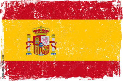 Spain Vector Flag on White