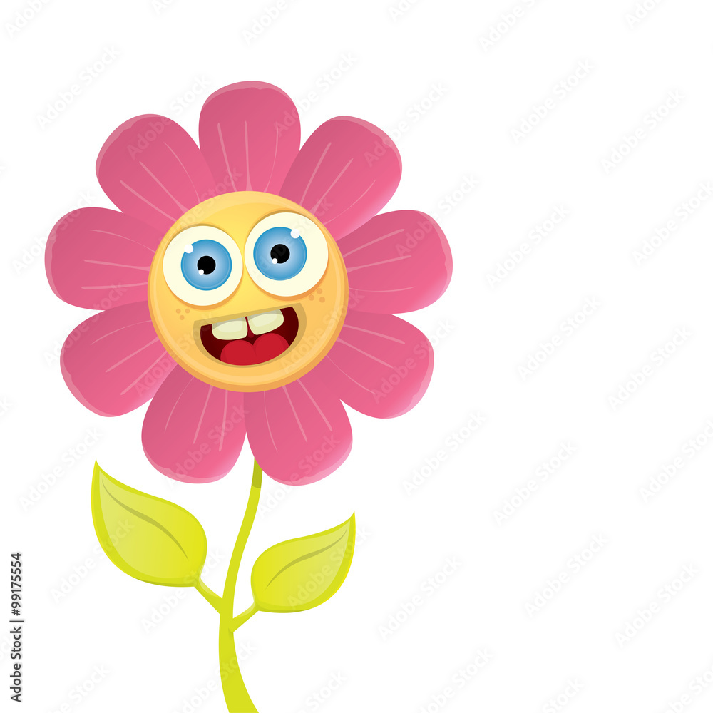vector spring cartoon flowers isolated on white vector spring cartoon flowers isolated on white