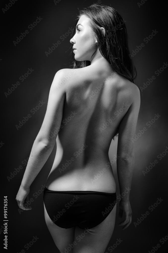 sexy back of fit woman