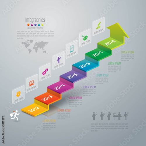 Infographic design template and marketing icons.