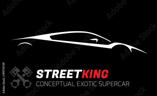 Conceptual Vehicle - Street King Exotic Supercar Silhouette Vector Design