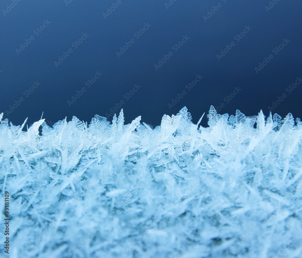 Fototapeta premium Real frost icy snow formations
