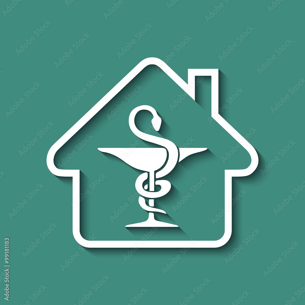 Logo maison et pharmacie. Logo maison et pharmacie.