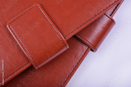 Leather luxury diaries on white background
