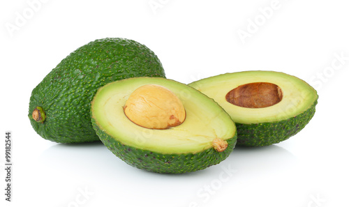 avocado on white background