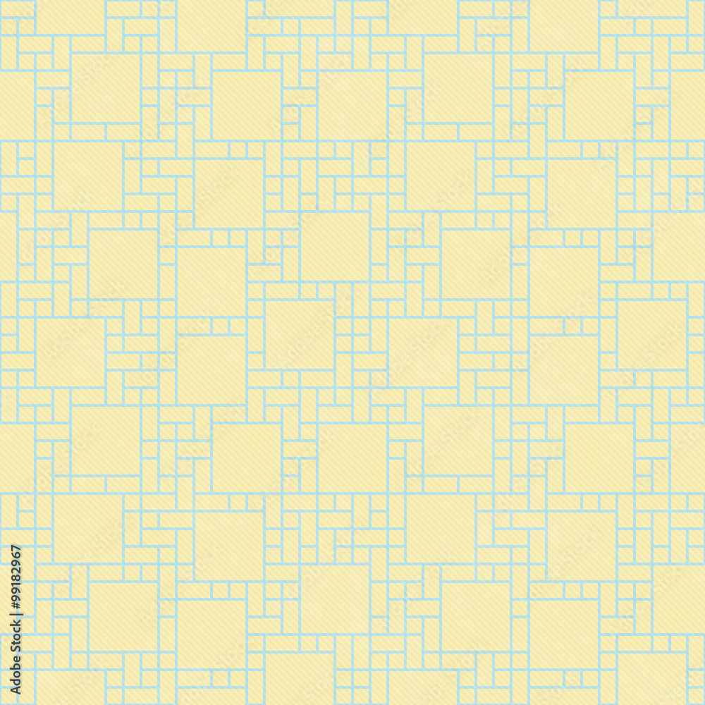 Yellow and Blue Square Abstract Geometric Design Tile Pattern Re