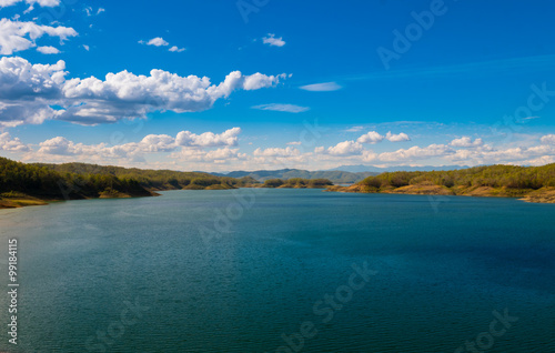 Lake dam landscape