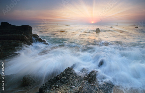 sunset and beach